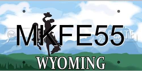 MKFE55 Wyoming License Plate
