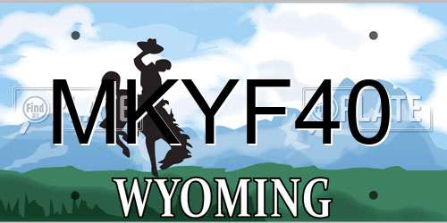 MKYF40 Wyoming License Plate