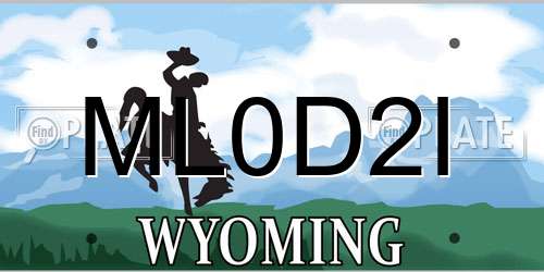 ML0D2I Wyoming License Plate