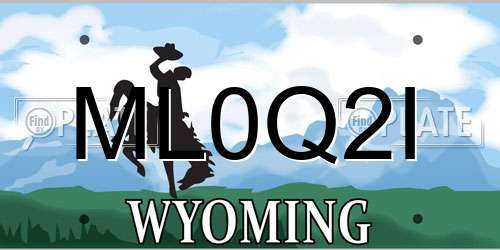 ML0Q2I Wyoming License Plate