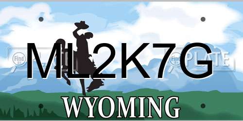 ML2K7G Wyoming License Plate