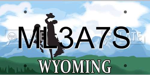 ML3A7S Wyoming License Plate
