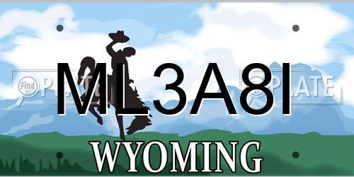 ML3A8I Wyoming License Plate