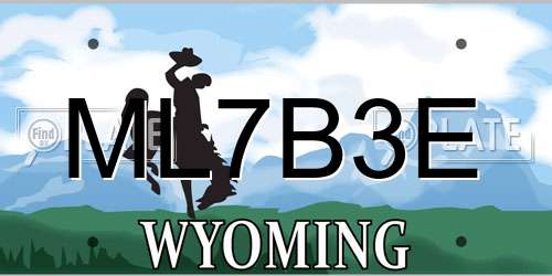 ML7B3E Wyoming License Plate