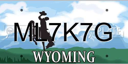 ML7K7G Wyoming License Plate