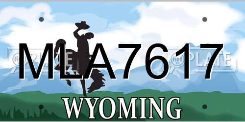 MLA7617 Wyoming License Plate