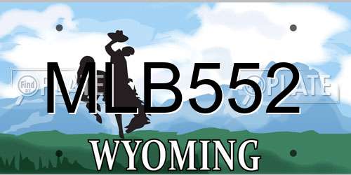 MLB552 Wyoming License Plate