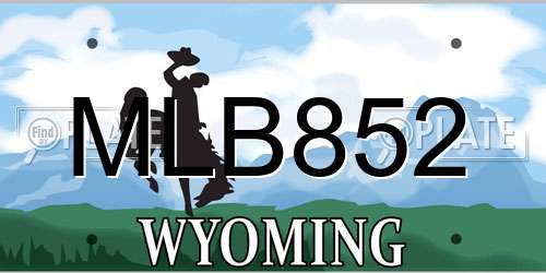MLB852 Wyoming License Plate