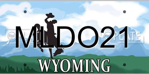 MLDO21 Wyoming License Plate