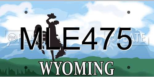 MLE475 Wyoming License Plate
