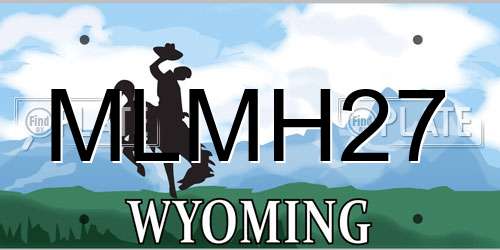 MLMH27 Wyoming License Plate