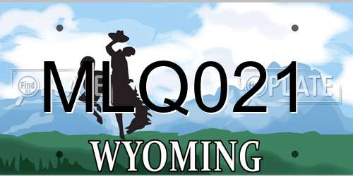 MLQ021 Wyoming License Plate