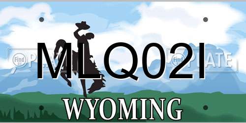 MLQ02I Wyoming License Plate