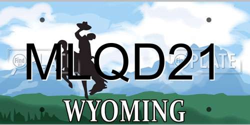 MLQD21 Wyoming License Plate