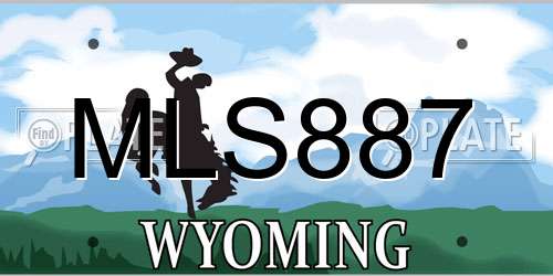 MLS887 Wyoming License Plate