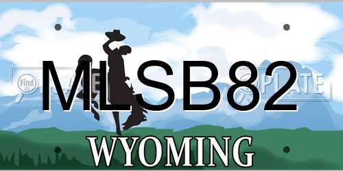 MLSB82 Wyoming License Plate