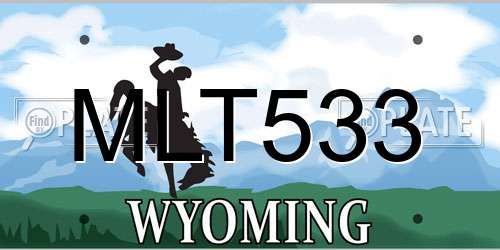 MLT533 Wyoming License Plate