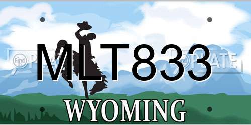 MLT833 Wyoming License Plate