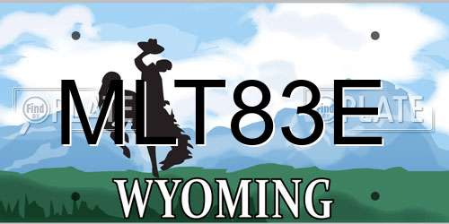 MLT83E Wyoming License Plate