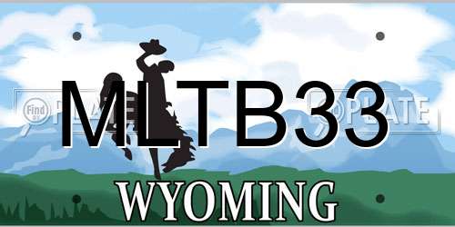 MLTB33 Wyoming License Plate