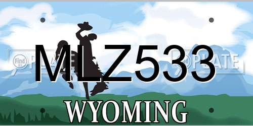 MLZ533 Wyoming License Plate