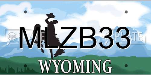 MLZB33 Wyoming License Plate