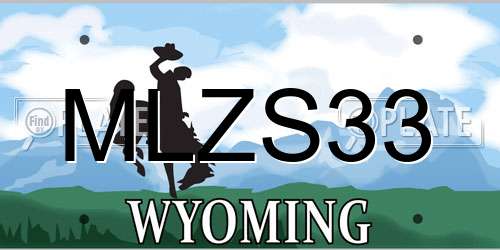 MLZS33 Wyoming License Plate
