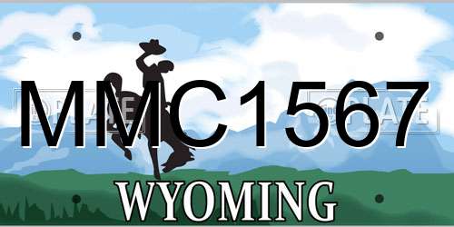 MMC1567 Wyoming License Plate