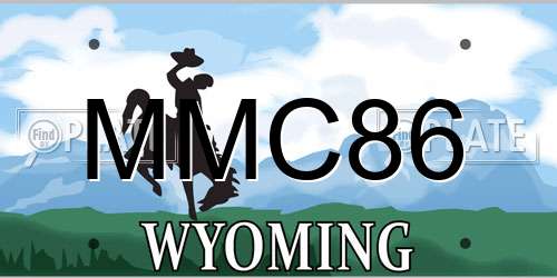 MMC86 Wyoming License Plate