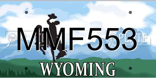 MMF553 Wyoming License Plate