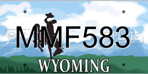 MMF583 Wyoming License Plate
