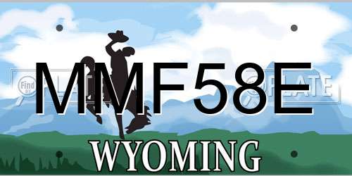 MMF58E Wyoming License Plate