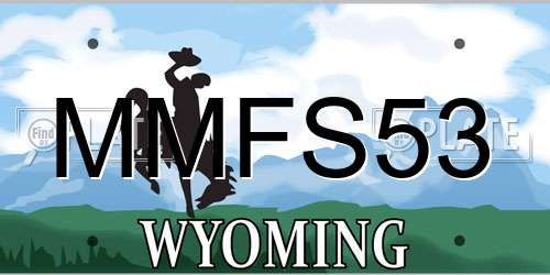 MMFS53 Wyoming License Plate