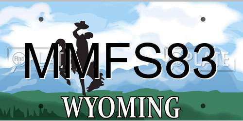 MMFS83 Wyoming License Plate