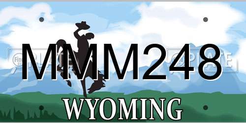 MMM248 Wyoming License Plate