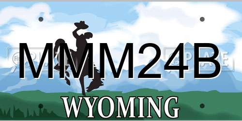 MMM24B Wyoming License Plate