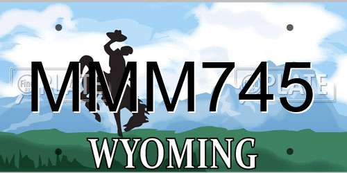 MMM745 Wyoming License Plate