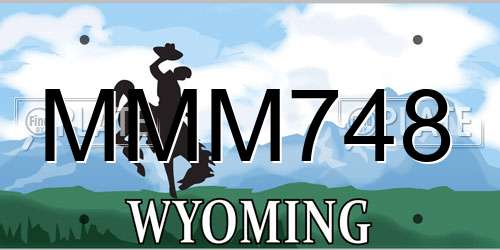 MMM748 Wyoming License Plate