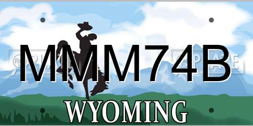 MMM74B Wyoming License Plate