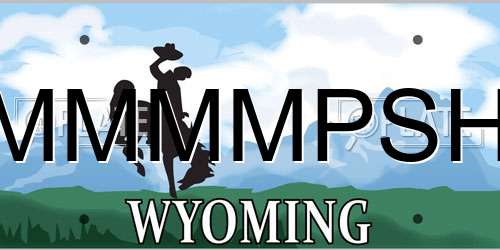 MMMMPSH Wyoming License Plate