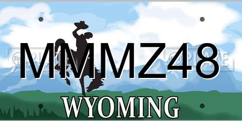 MMMZ48 Wyoming License Plate