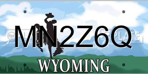 MN2Z6Q Wyoming License Plate