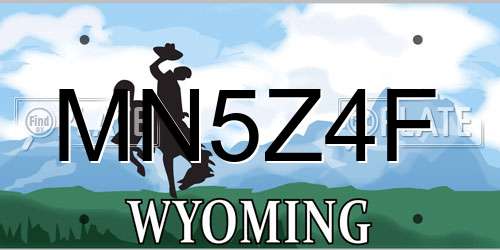 MN5Z4F Wyoming License Plate