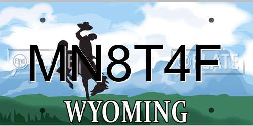 MN8T4F Wyoming License Plate