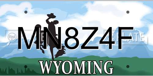 MN8Z4F Wyoming License Plate