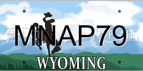 MNAP79 Wyoming License Plate