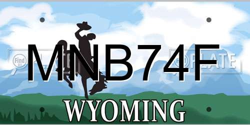 MNB74F Wyoming License Plate