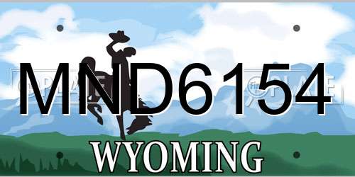 MND6154 Wyoming License Plate