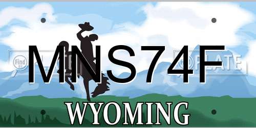 MNS74F Wyoming License Plate