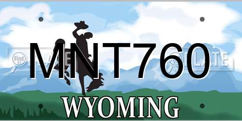 MNT760 Wyoming License Plate